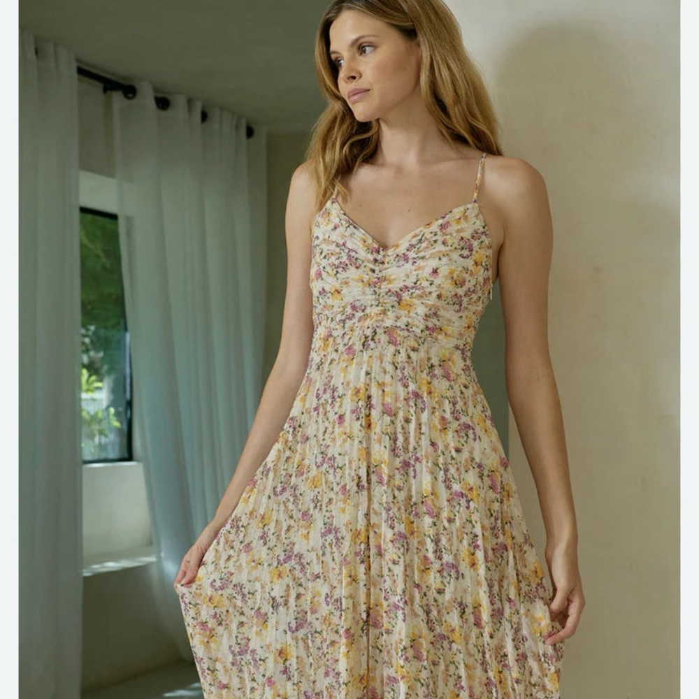 Lucy Paris Cream Sleeveless Maxi Sundress